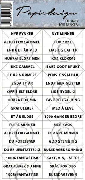 Papirdesign - Klistremerker - 1623 -  Nye rynker