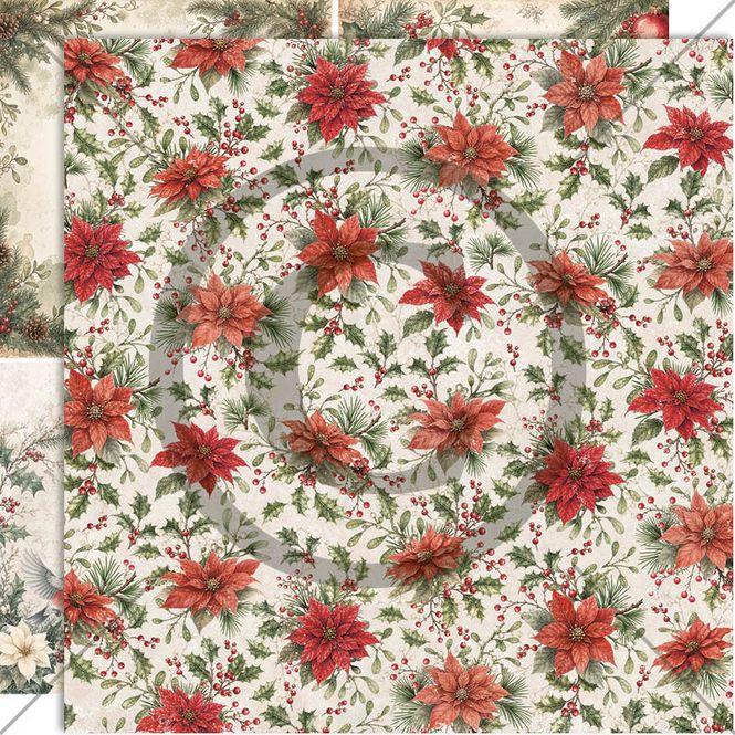 Hovedbilde Papirdesign - 12x12 - PD 1725 - Juleminner - Klassisk juleblomst
