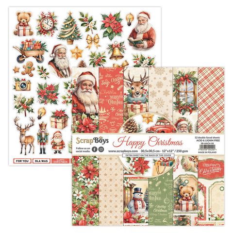 Hovedbilde ScrapBoys - Happy Christmas - 12x12 - Paper Pack