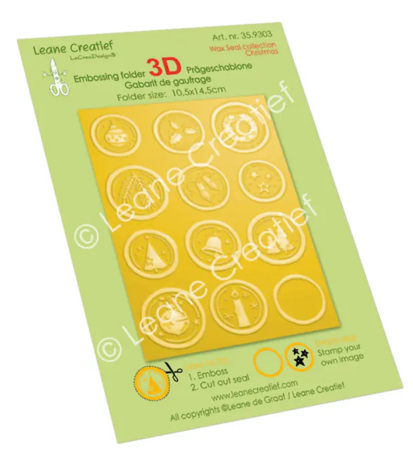 Hovedbilde Leane Creatief - 35.9303 - Embossing Folder Wax Seal - Christmas