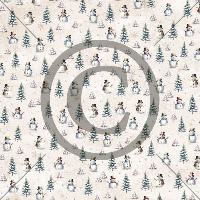 Hovedbilde Papirdesign - 12x12 - PD 1571 - Vinterglede - Snømann