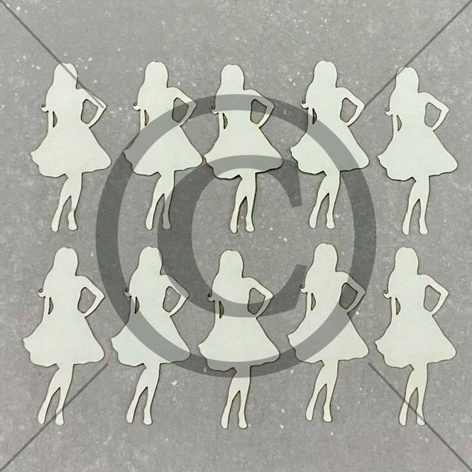 Hovedbilde Papirdesign - Die Cuts - PD 01043 - Dame, hvit