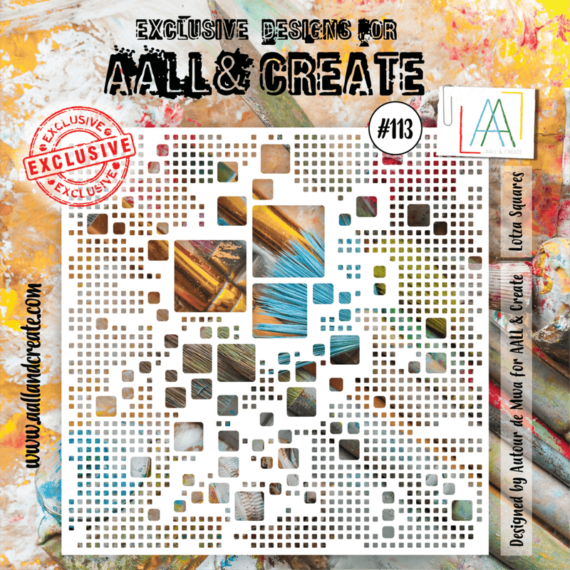 AALL & Create - #113 - 6x6 Stencil - Lotza Squares