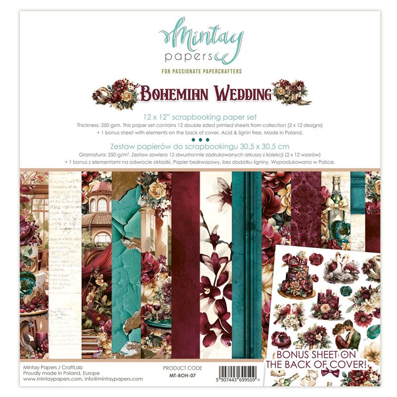 Mintay - BOH - 12x12 Paper Set - Bohemian Wedding