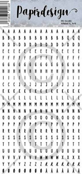 Papirdesign - Klistremerker - 01183 - Lite alfabet 5, hvit
