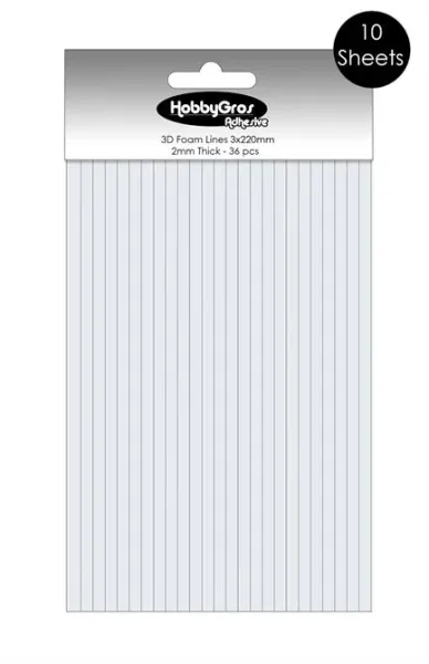 HobbyGros - 3D Foam - Lines - 3mm x 22cm - h: 2 mm