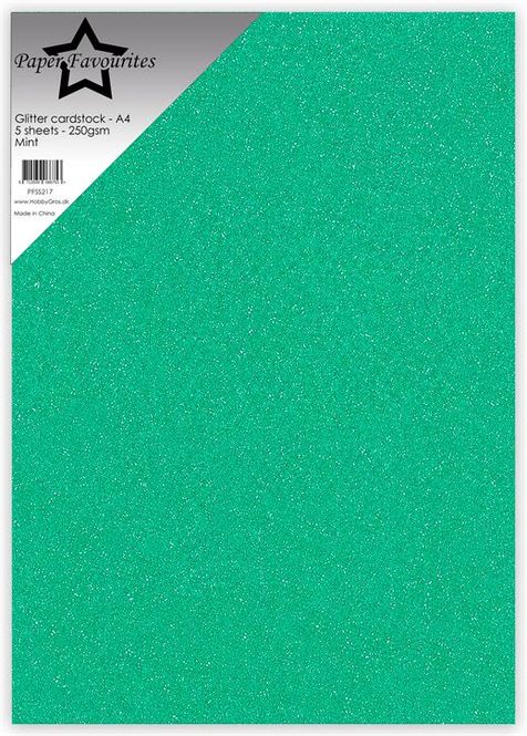 Hovedbilde Paper Favourites - A4 - Glitter Cardstock - 217 - Mint - 5pk