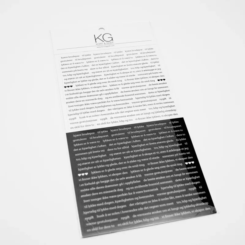 Kort & Godt - Stickers - ST1018 - Bryllup - Hvit og sort