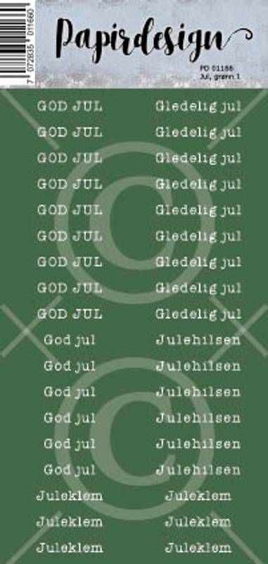Papirdesign - Klistremerker - 01166 -  Jul, grønn 1