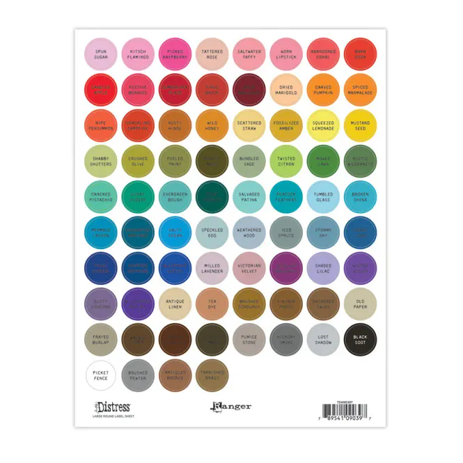 Hovedbilde  Tim Holtz -  Label Sheet for Distress - Large Round Labels - Black printing