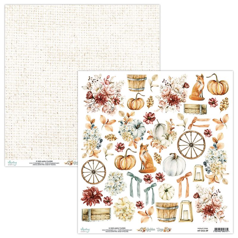 Mintay - GOL - 12x12 - Golden Days - 09 - Die cut Sheet