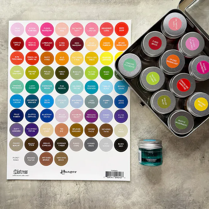 Hovedbilde  Tim Holtz -  Label Sheet for Distress -  Assorted set 4pk - White printing
