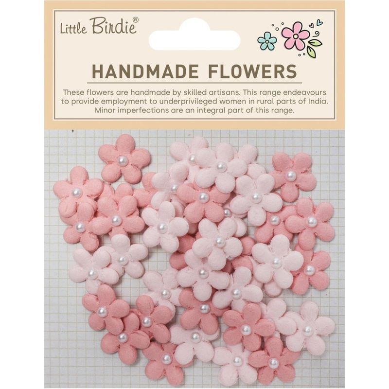 Little Birdie - Handmade Flowers - Janice - Pink Passion - 40 stk