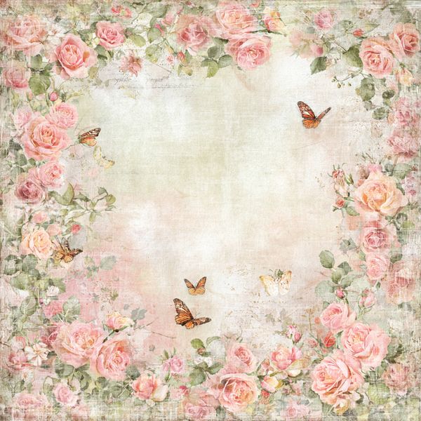 Reprint - 12x12 - RP0751 - Summer Garden - Butterflies and roses