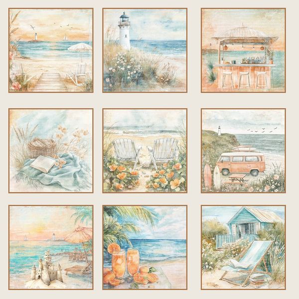 Reprint - 12x12 - RP0704 - The Beach - Tags