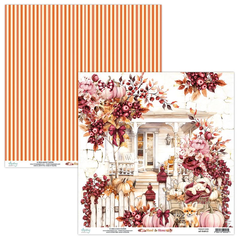 Mintay - RAR - 12x12 Paper Pad - Rust & Rose - 07