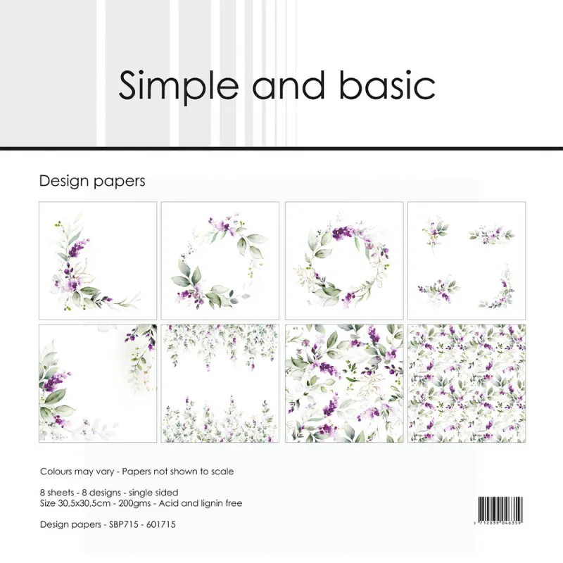 Simple and basic - SBP715 - Paper Pack - 12x12 - Lavender Spirit