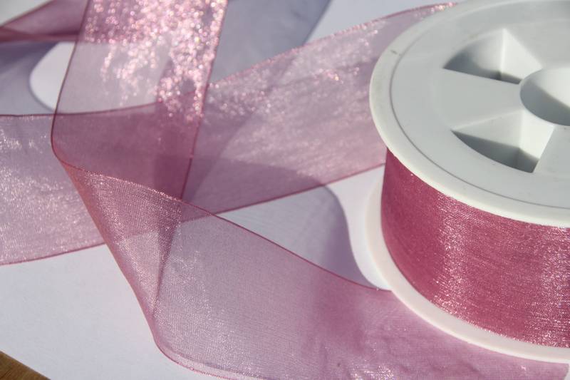 Organza - 298 - Mørk Gammelrosa - 38 mm - Metervare