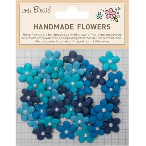 Hovedbilde Little Birdie - Handmade Flowers - Janice - Blue Sky - 40 stk