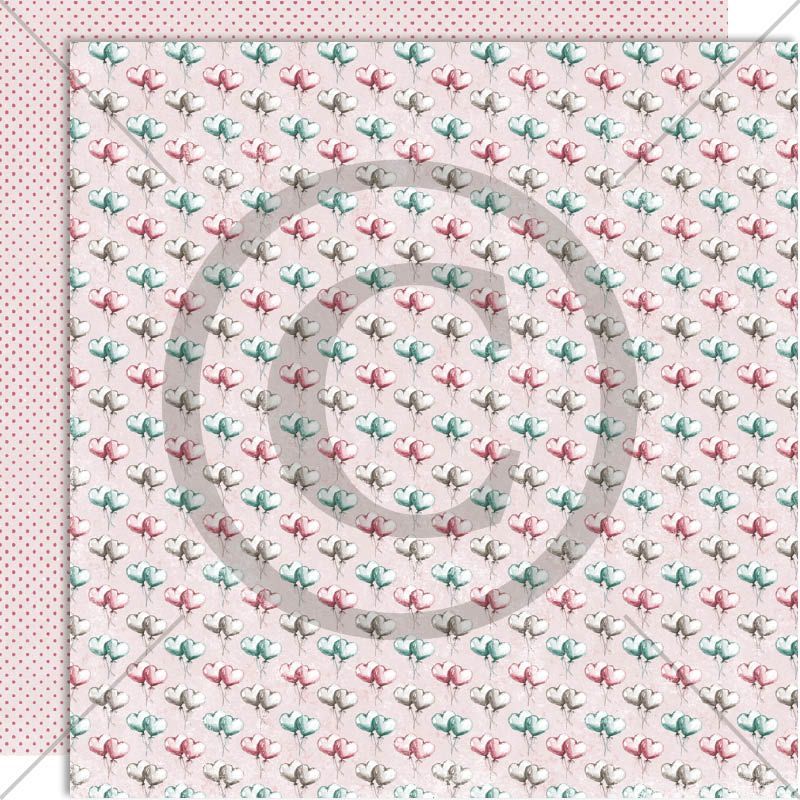 Papirdesign - 12x12 - PD 1614 - Fremtidsdrøm - Hjerteballonger