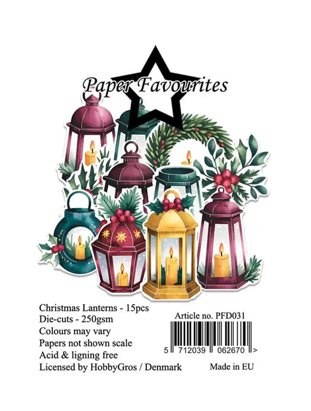 Paper Favourites - Ephemera Die-Cuts - PFD031 - Christmas Lanterns - 15 pcs