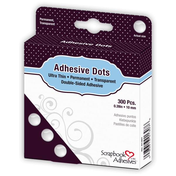Scrapbook Adhesives - Adhesive Glue Dots - Medium Ultra Thin - 10mm - 300 stk
