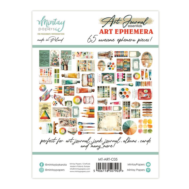 Mintay - Art Journal - C05 - Art Ephemera - Paper Die-Cuts - 65 pcs