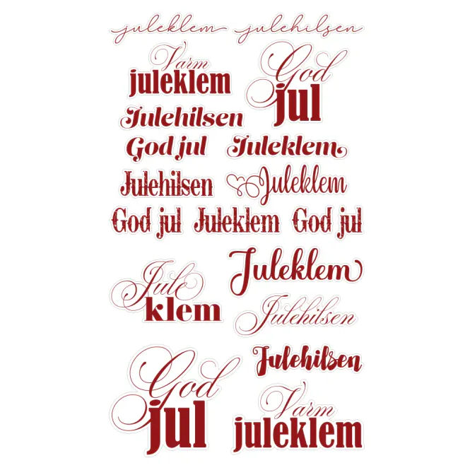 Hovedbilde Kort & Godt - Stickers - ST1019 - Juleklem - Rød