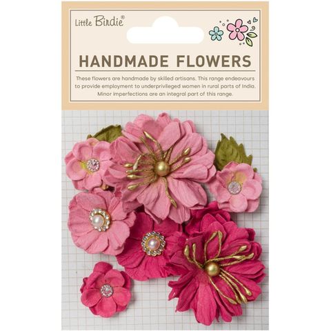 Hovedbilde Little Birdie - Handmade Flowers - Liora - Precious Pink - 10 stk