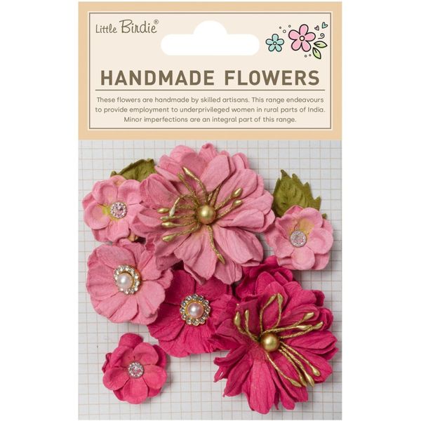 Little Birdie - Handmade Flowers - Liora - Precious Pink - 10 stk