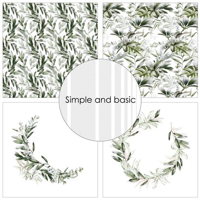 Simple and basic - SBP514 - Paper Pack - 15x15cm - Green Softnes