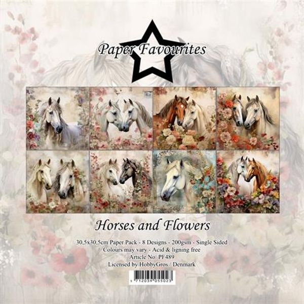 Paper Favourites - 12x12 Paper Pack - PF489 - Horses and Flowers