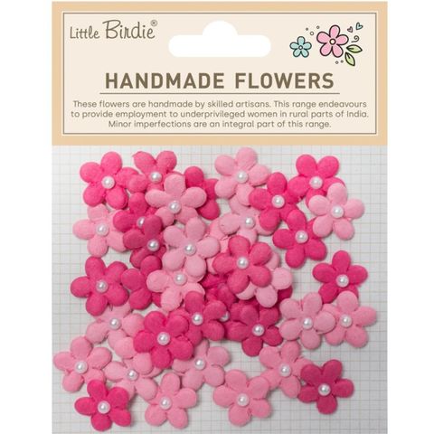 Hovedbilde Little Birdie - Handmade Flowers - Janice - Precious Pink - 40 stk