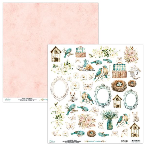Mintay - MEL - 12x12 - Winged Melodies - 09 Die-cut sheet