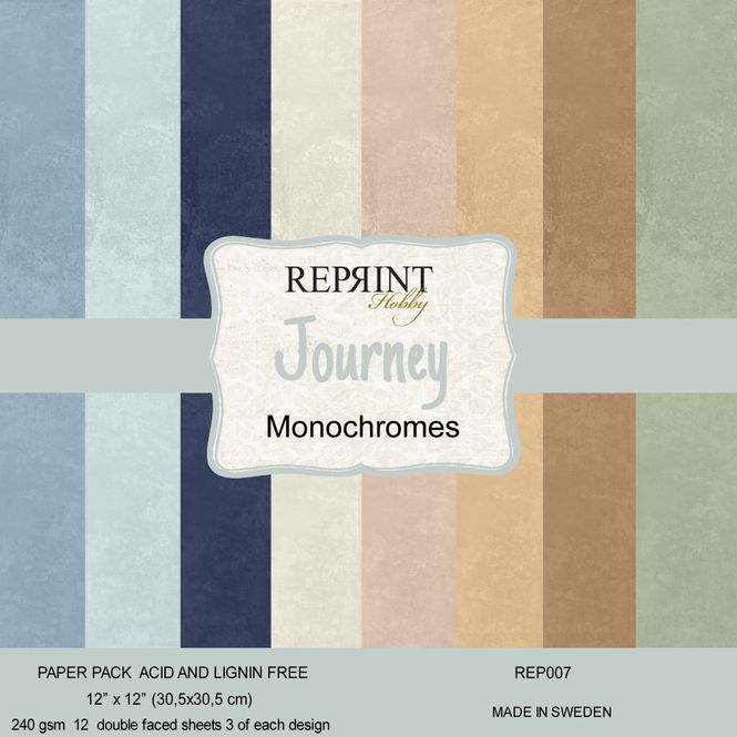 Hovedbilde Reprint - 12x12 - REP007 - Journey Monochromes - Paper Pack