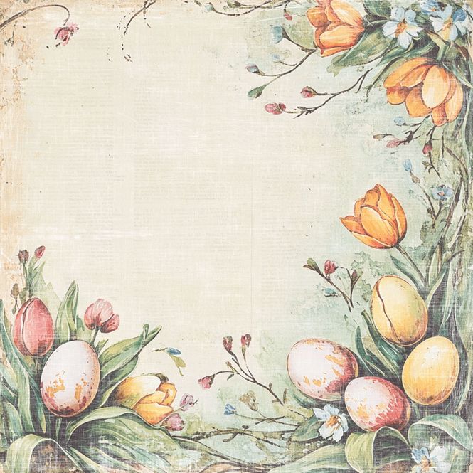 Hovedbilde Reprint - 12x12 - RP0682 - Hello Easter - Tulips