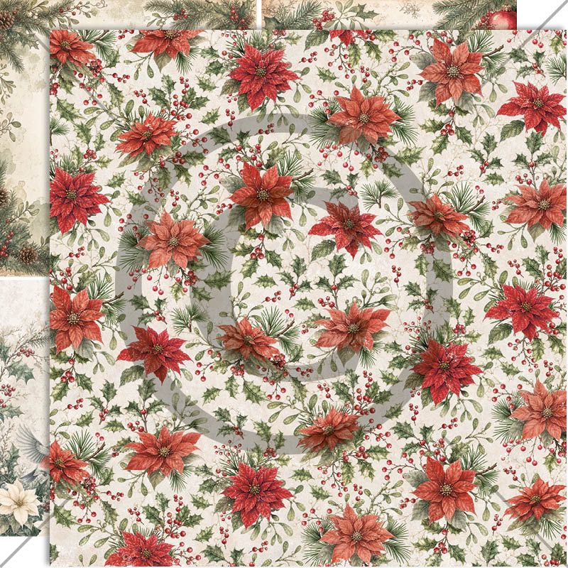 Papirdesign - 12x12 -  PD 1709->1726 - Juleminner - Alle ark i serien 18stk
