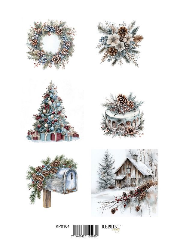 Reprint -  KP0164 - A4 Klippeark - Deck the Halls - Christmas time