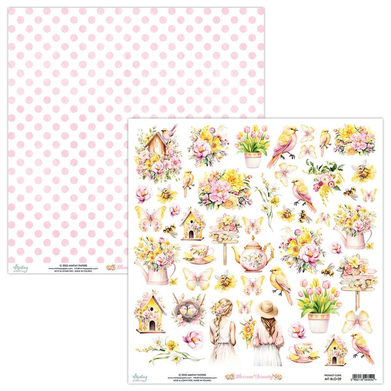 Mintay - BLO - 12x12 - Blossom Serenity - 09 Die-cut sheet