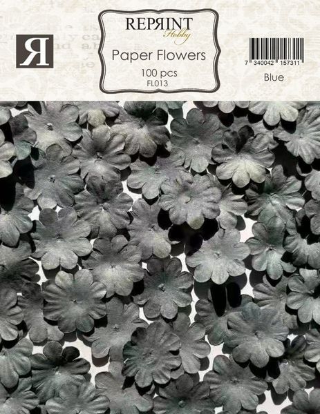 Reprint - FL013 - Mini Paper Flowers - 20mm - Blue - 100stk