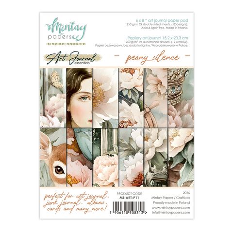Hovedbilde Mintay - 6x8 paper pad - Art journal - P11 - Peony Silence