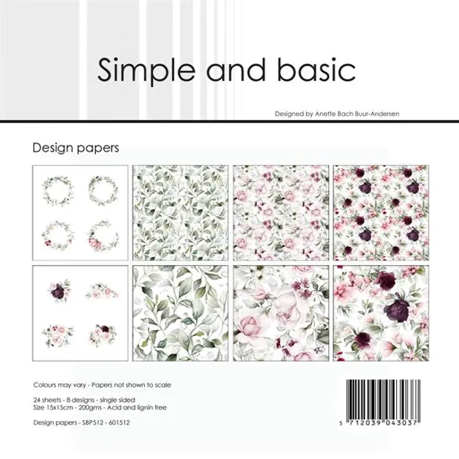 Hovedbilde Simple and basic - SBP512 - Paper Pack - 15x15cm Beautiful Roses