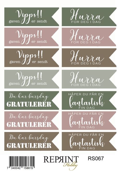 Hovedbilde Reprint -  Paper Stickers - 11x16 cm - RS067 - Hidden Magic