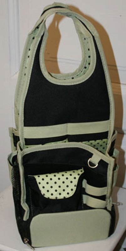 Scrap Tote - Oppbevarings veske - grønn og svart - ca 50 cm høy