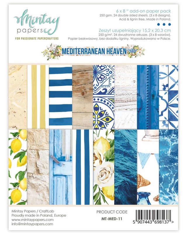 Mintay - MED - 6x8 Add on Paper Pack -  Mediterranean Heaven