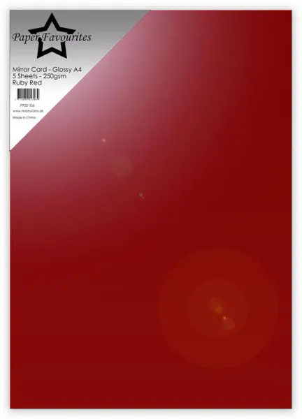 Paper Favourites - A4 - Mirror Card Glossy - 106 - Ruby Red