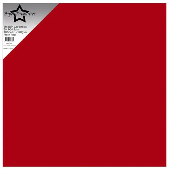 Hovedbilde Paper Favourites - 12x12 - Smooth Cardstock - 504 - Fresh Red - 10 pk