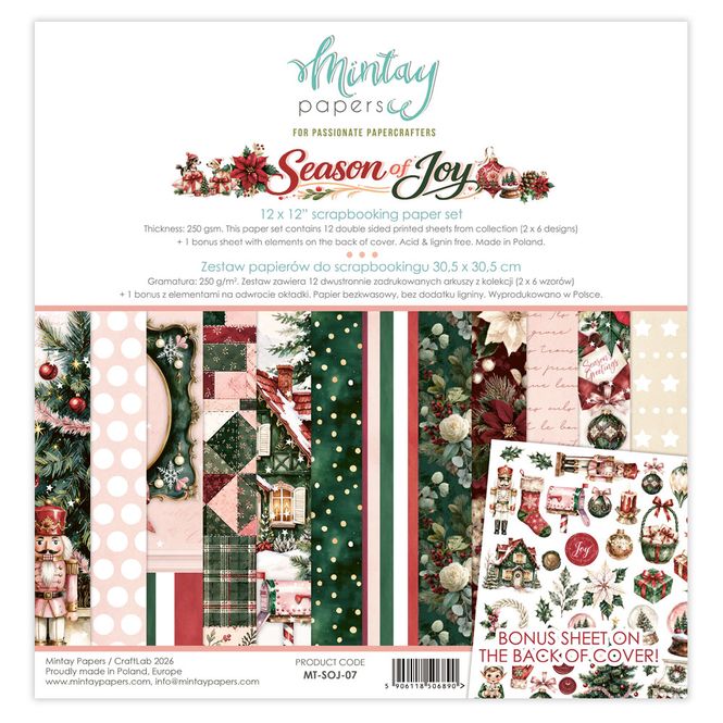 Hovedbilde Mintay - SOJ - 12x12 Paper Pack - Season of Joy