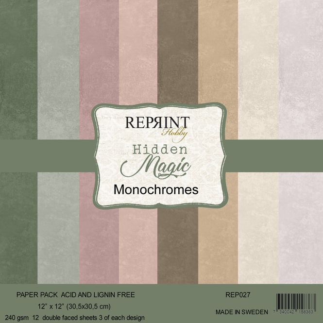 Hovedbilde Reprint - 12x12 - REP027 - Hidden Magic Monochromes - Paper Pack